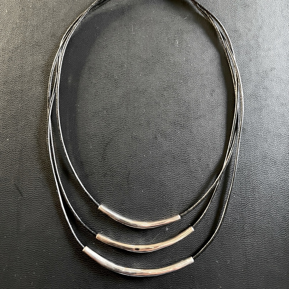 Silpada 3 Strand 925 SS Leather N1571 Necklace